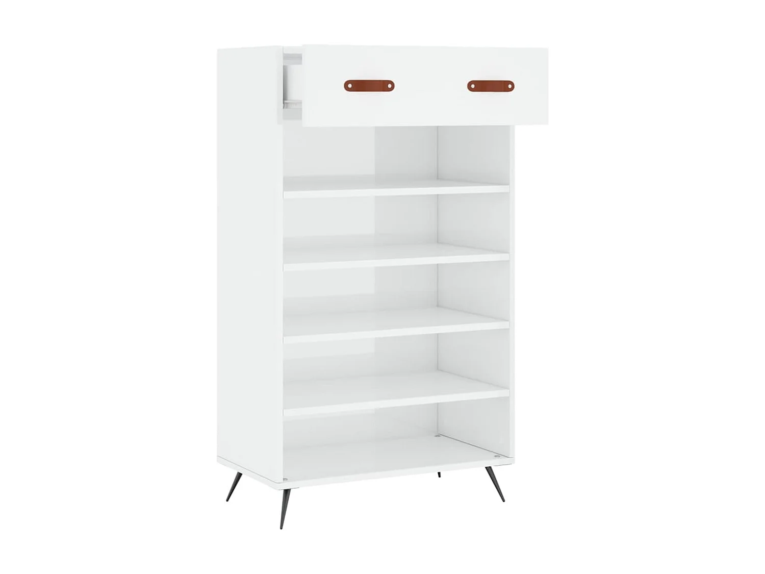 Schuhschrank Schuhregal Hochglanz-Weiß 60x35x105 cm Holzwerkstoff -gkd86265