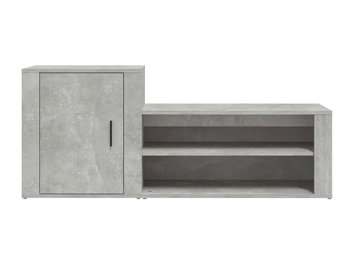 Schuhschrank Schuhregal Betongrau 130x35x54 cm Holzwerkstoff -gkd78345
