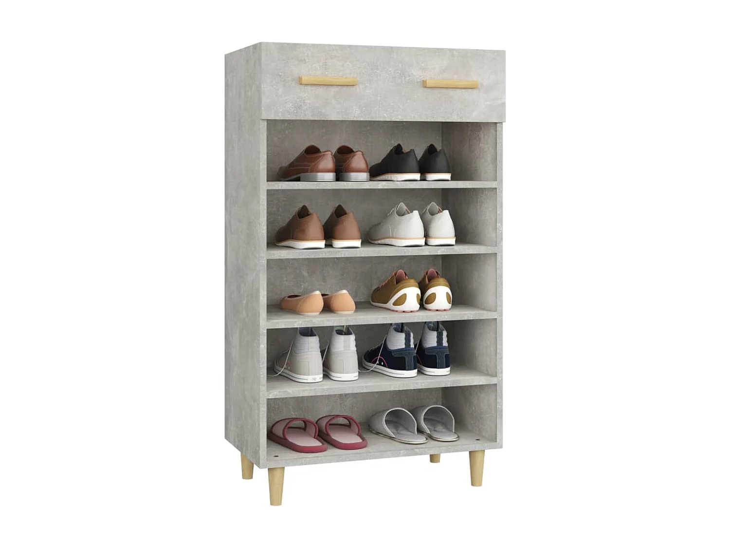 Schuhschrank Schuhregal Betongrau 60x35x105 cm Holzwerkstoff -gkd55248