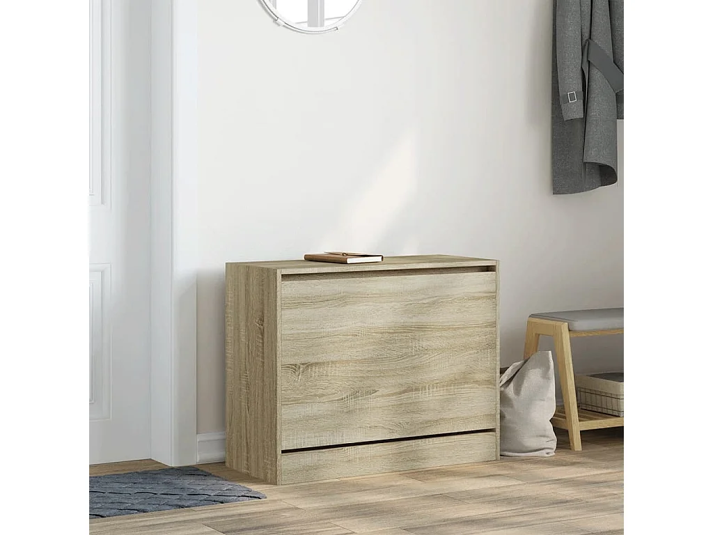Schuhschrank Schuhregal Sonoma-Eiche 80x34x63 cm Holzwerkstoff -gkd78865