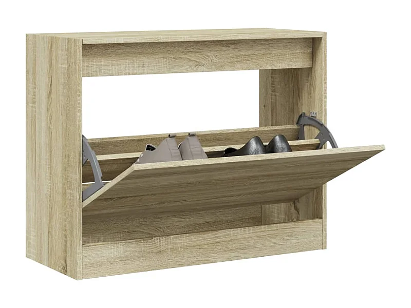Schuhschrank Schuhregal Sonoma-Eiche 80x34x63 cm Holzwerkstoff -gkd78865