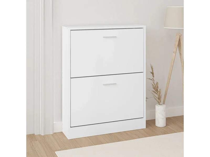 Schuhschrank Schuhregal Weiß 59x17x81 cm Holzwerkstoff -gkd54493