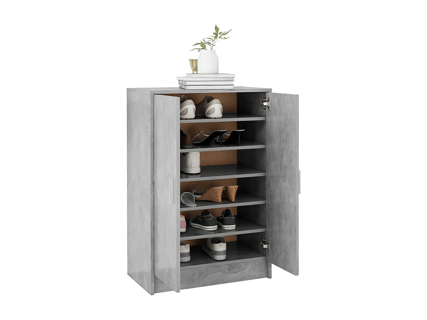 Schuhschrank Schuhregal Betongrau 60x35x92 cm Holzwerkstoff -gkd83964