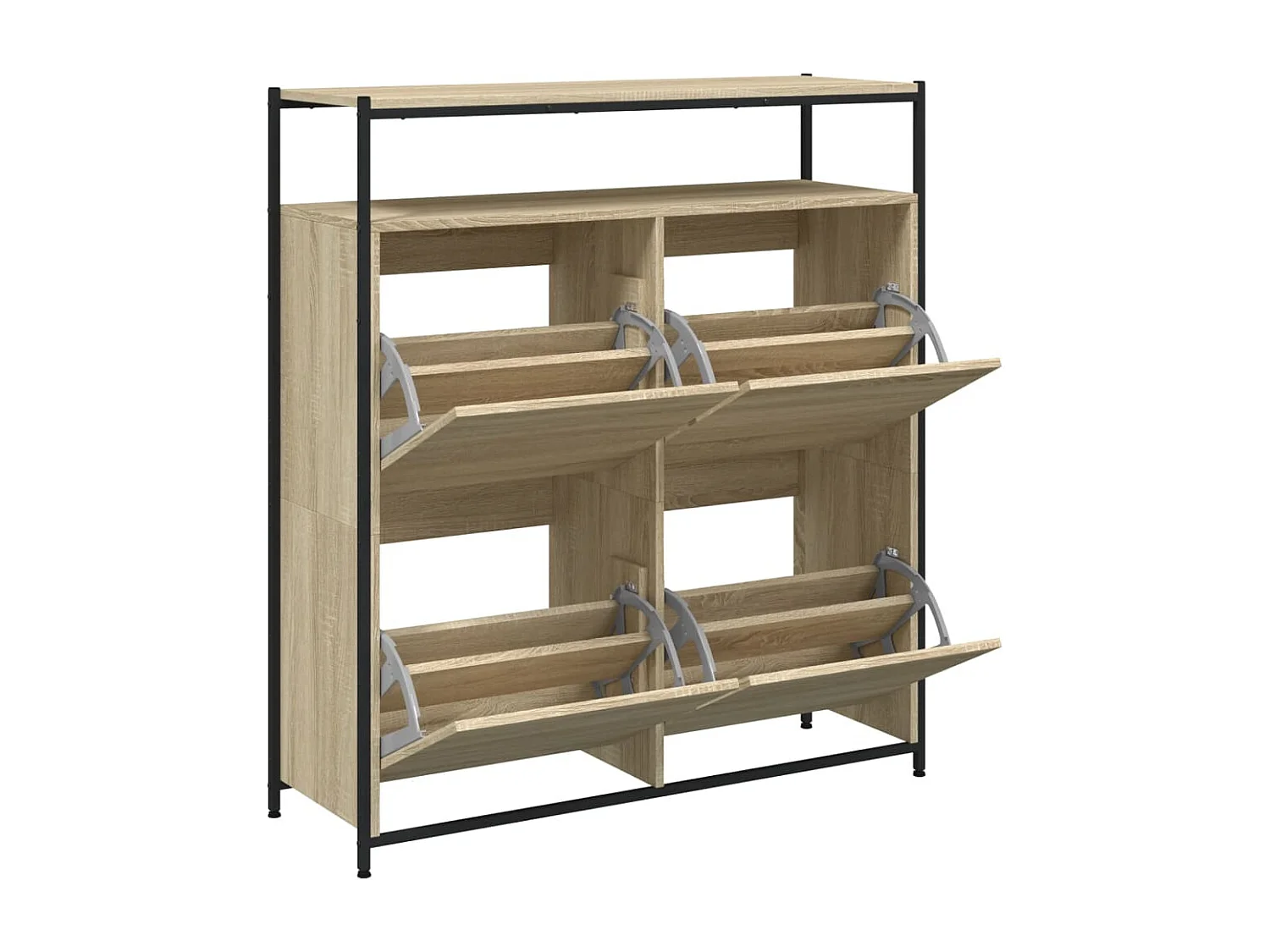 Schuhschrank Schuhregal mit 4 Klappen Sonoma-Eiche 100x34x112 cm -gkd27395