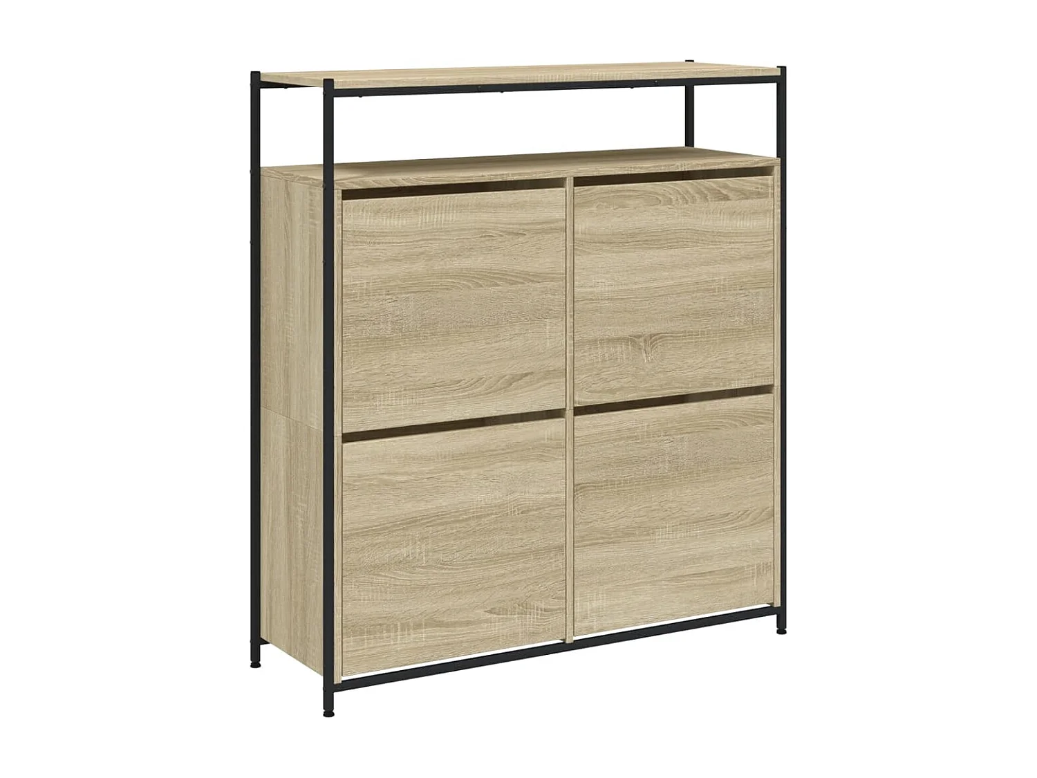 Schuhschrank Schuhregal mit 4 Klappen Sonoma-Eiche 100x34x112 cm -gkd27395