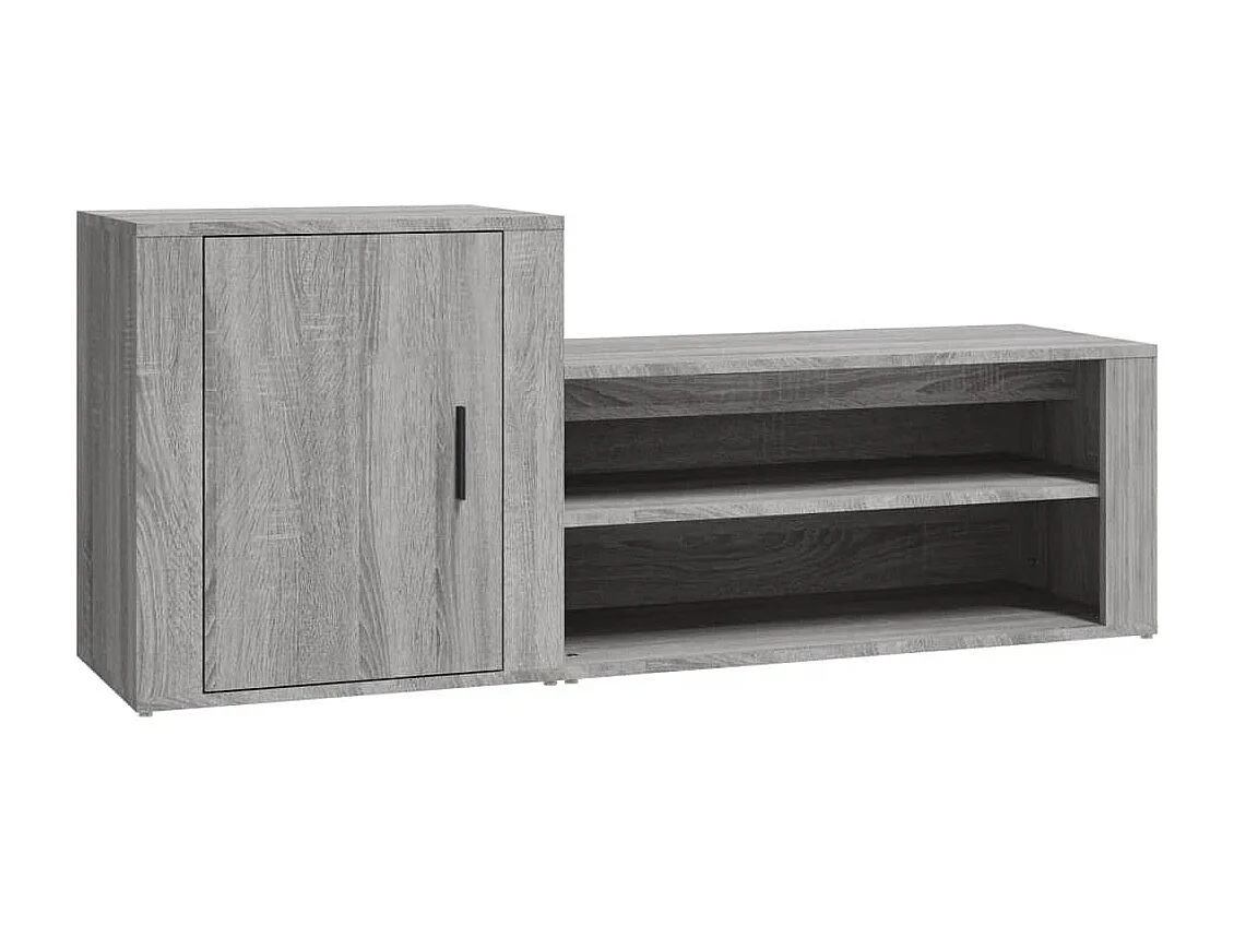 Schuhschrank Schuhregal Grau Sonoma 130x35x54 cm Holzwerkstoff -gkd66324