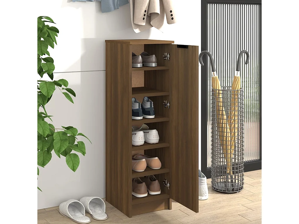 Schuhschrank Schuhregal Braun Eichen-Optik 30x35x100 cm Holzwerkstoff -gkd41095