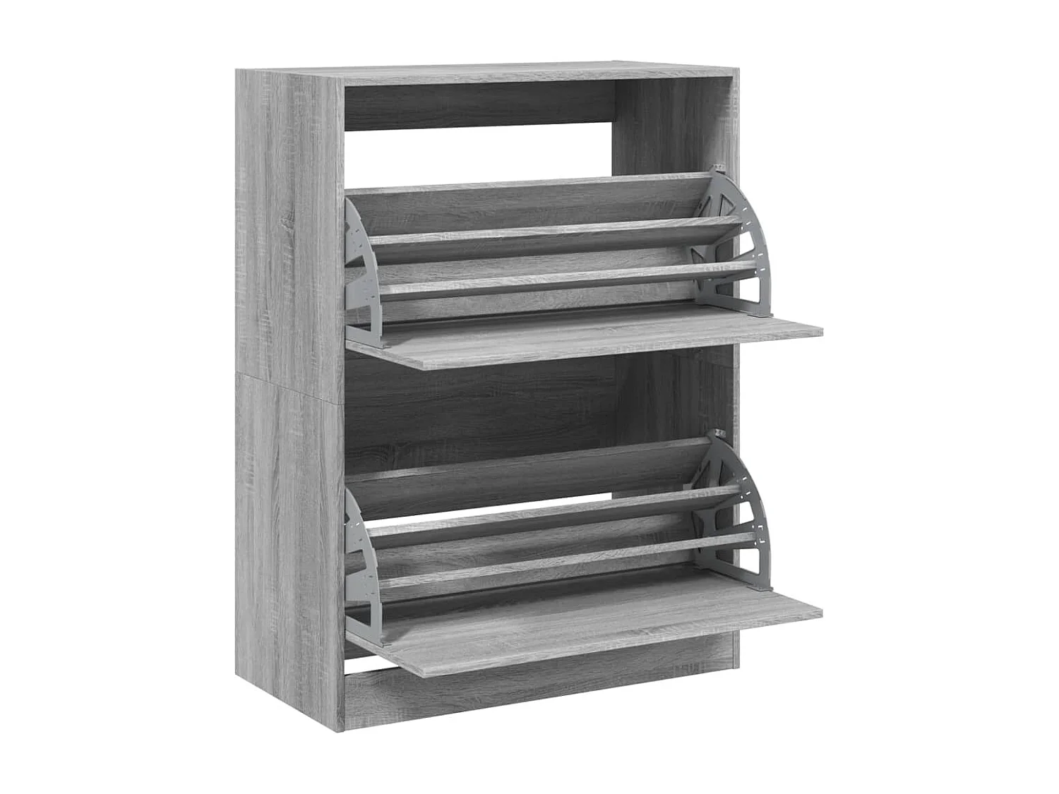 Schuhschrank Schuhregal mit 2 Klappen Grau Sonoma 80x42x108 cm -gkd76540