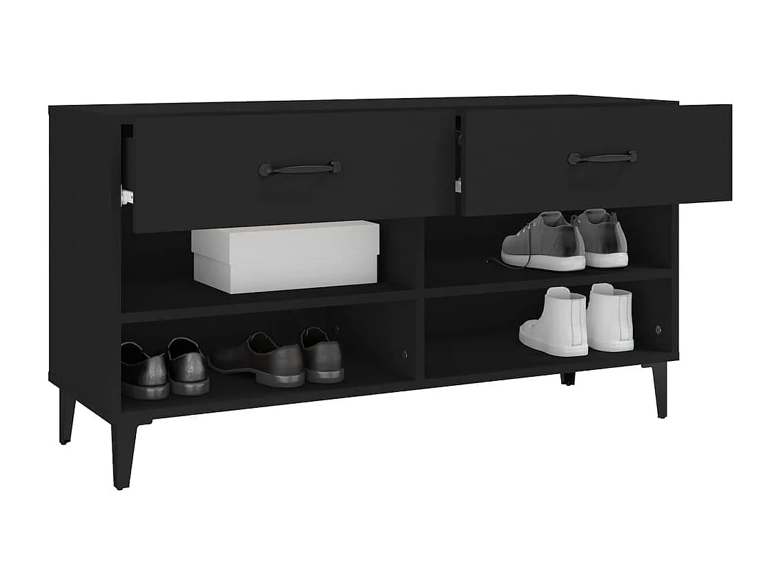 Schuhschrank Schuhregal Schwarz 102x35x55 cm Holzwerkstoff -gkd73968