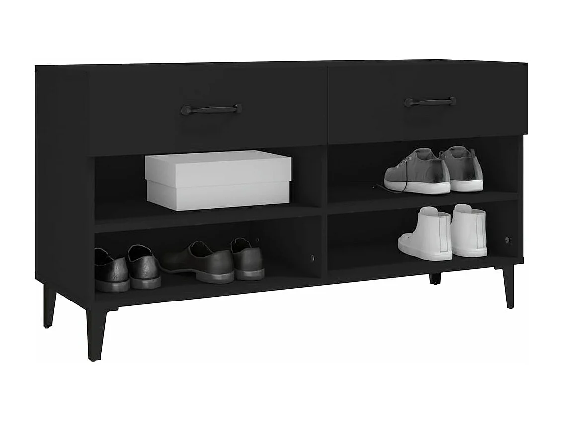 Schuhschrank Schuhregal Schwarz 102x35x55 cm Holzwerkstoff -gkd73968