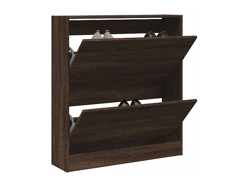 Schuhschrank Schuhregal Braun Eichen-Optik 80x21x87,5 cm Holzwerkstoff -gkd20044