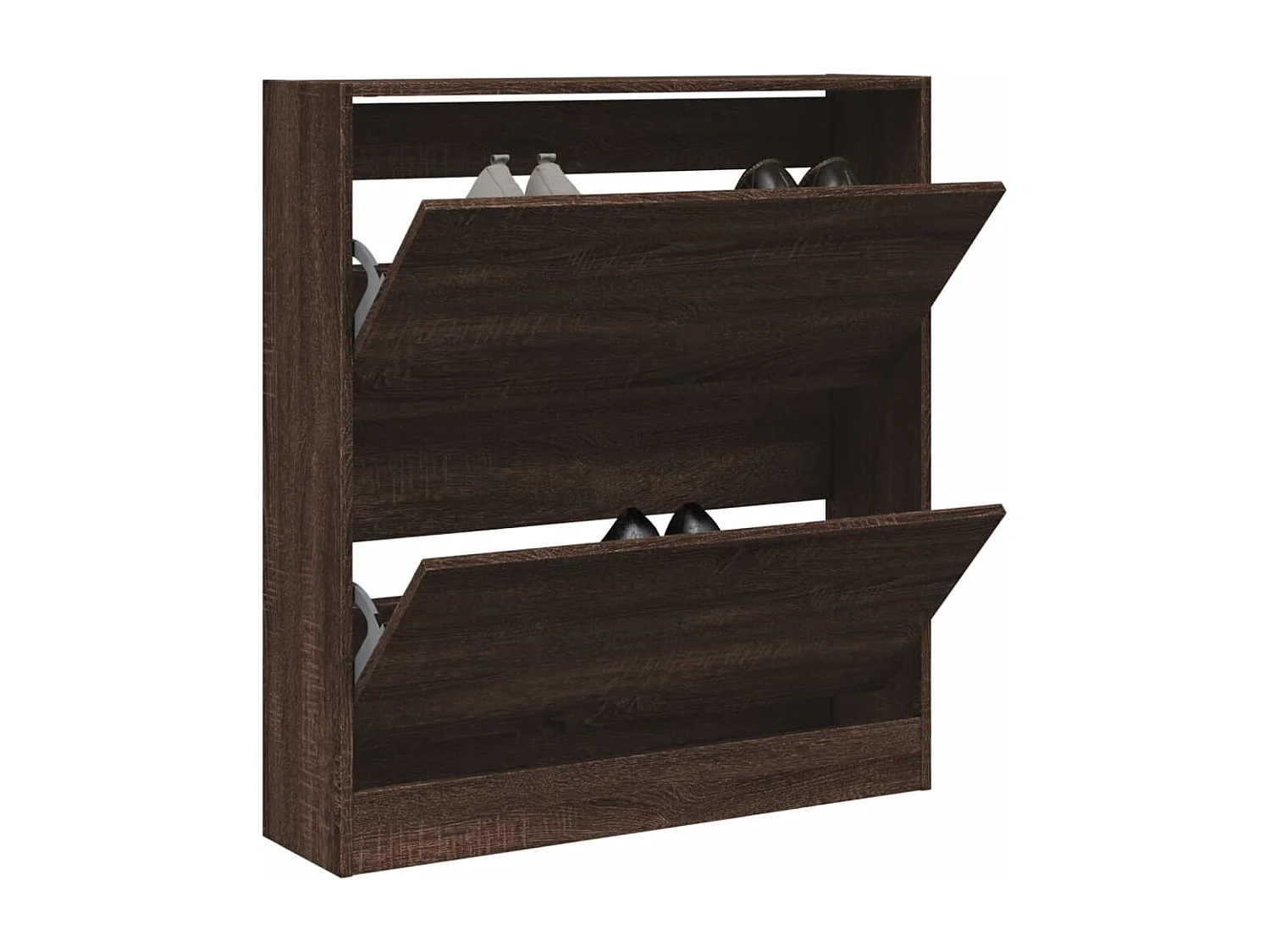 Schuhschrank Schuhregal Braun Eichen-Optik 80x21x87,5 cm Holzwerkstoff -gkd20044