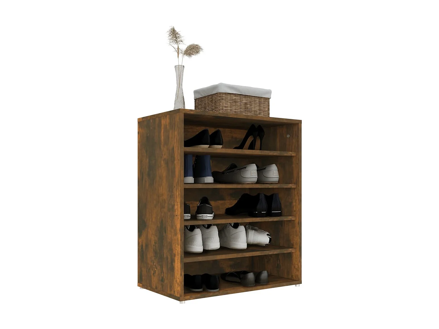 Schuhschrank Schuhregal Räuchereiche 60x35x70 cm Holzwerkstoff -gkd93581