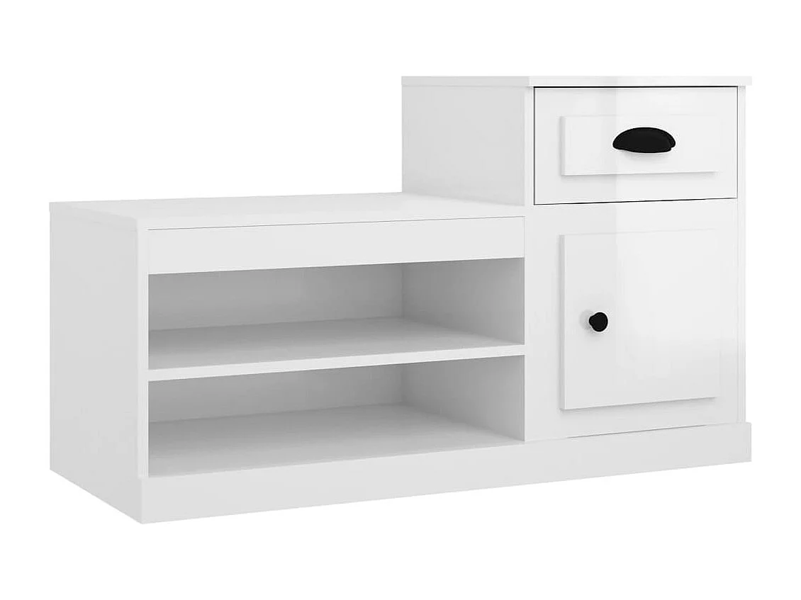 Schuhschrank Schuhregal Hochglanz-Weiß 100x42x60 cm Holzwerkstoff -gkd23030