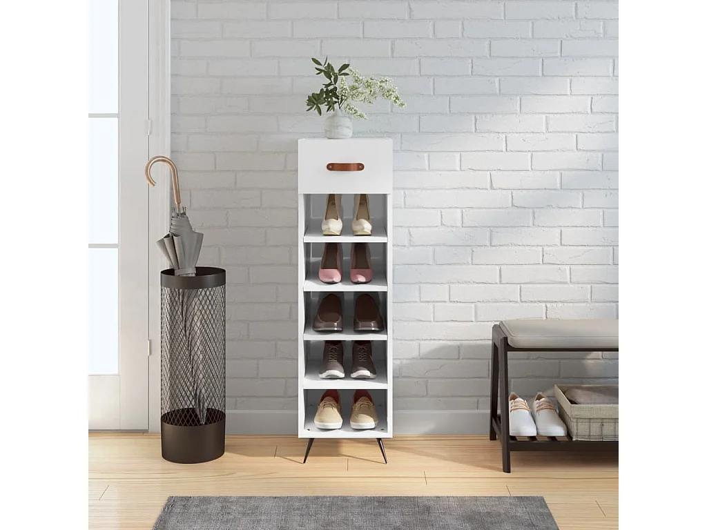 Schuhschrank Schuhregal Weiß 30x35x105 cm Holzwerkstoff -gkd45591