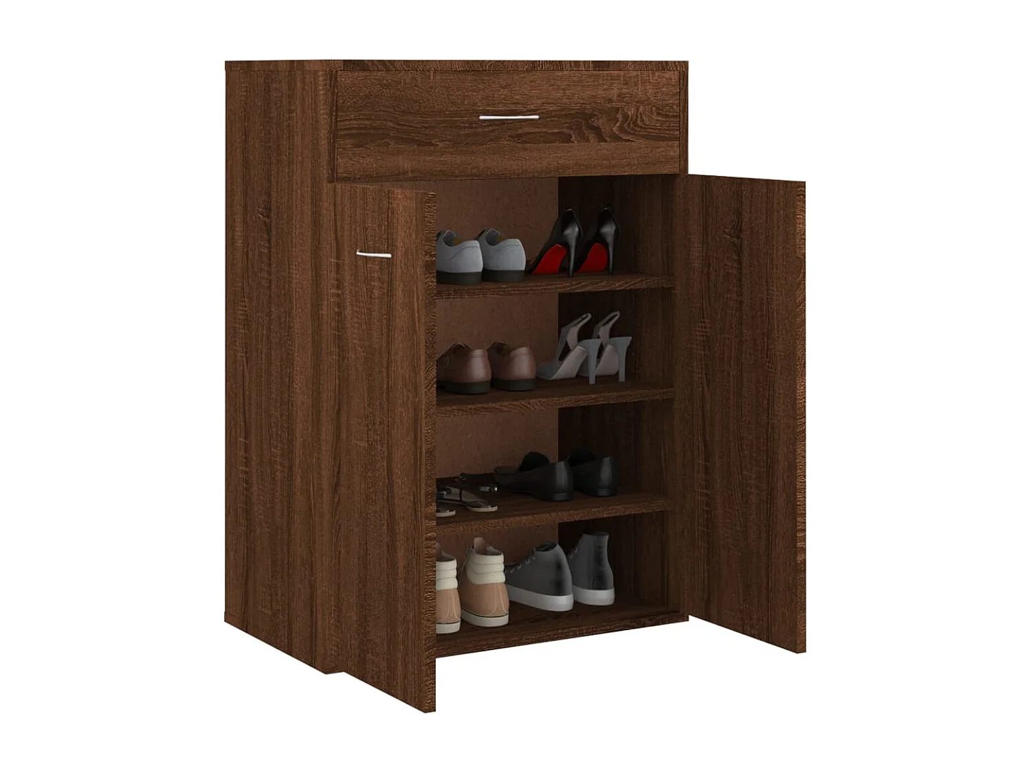 Schuhschrank Schuhregal Braun Eichen-Optik 60x35x84 cm Holzwerkstoff -gkd25300