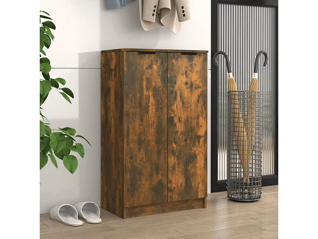 Schuhschrank Schuhregal Räuchereiche 59x35x100 cm Holzwerkstoff -gkd86809