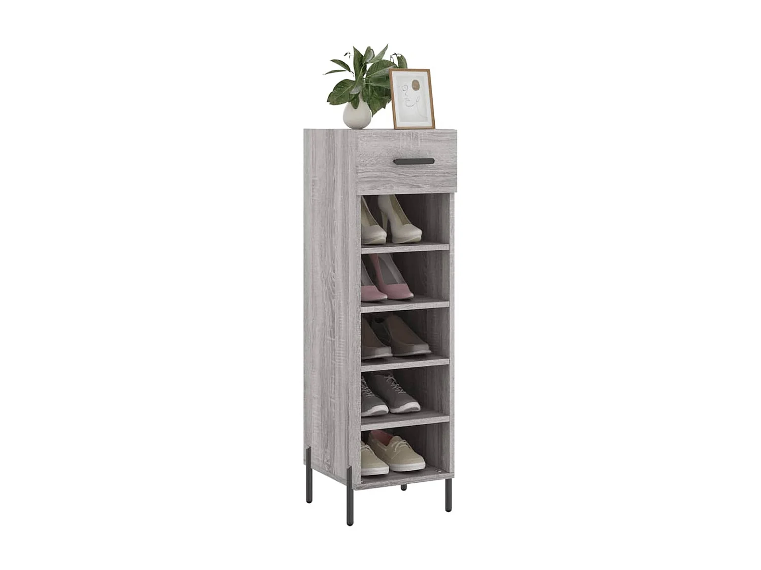 Schuhschrank Schuhregal Grau Sonoma 30x35x105 cm Holzwerkstoff -gkd11436