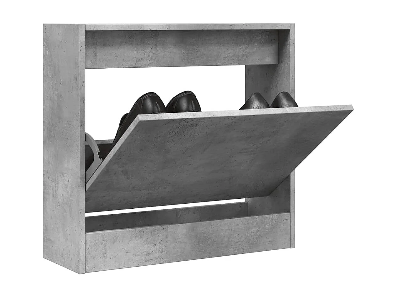 Schuhschrank Schuhregal Betongrau 60x21x57 cm Holzwerkstoff -gkd74415