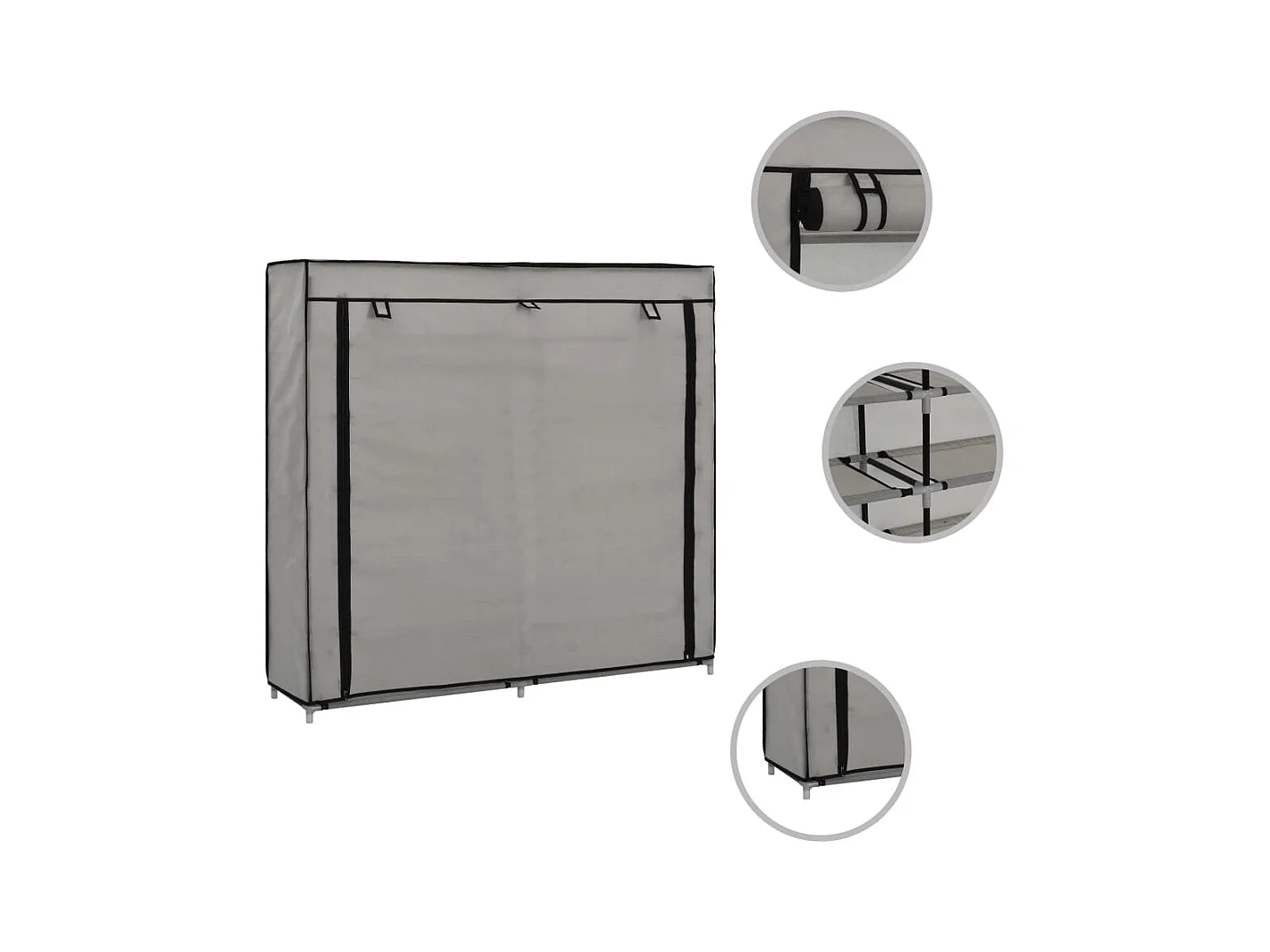 Schuhschrank Schuhregal mit Abdeckung Grau 115 x 28 x 110 cm Stoff -gkd41370