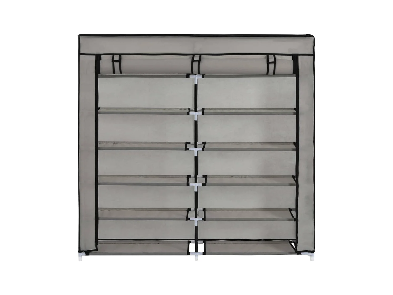 Schuhschrank Schuhregal mit Abdeckung Grau 115 x 28 x 110 cm Stoff -gkd41370