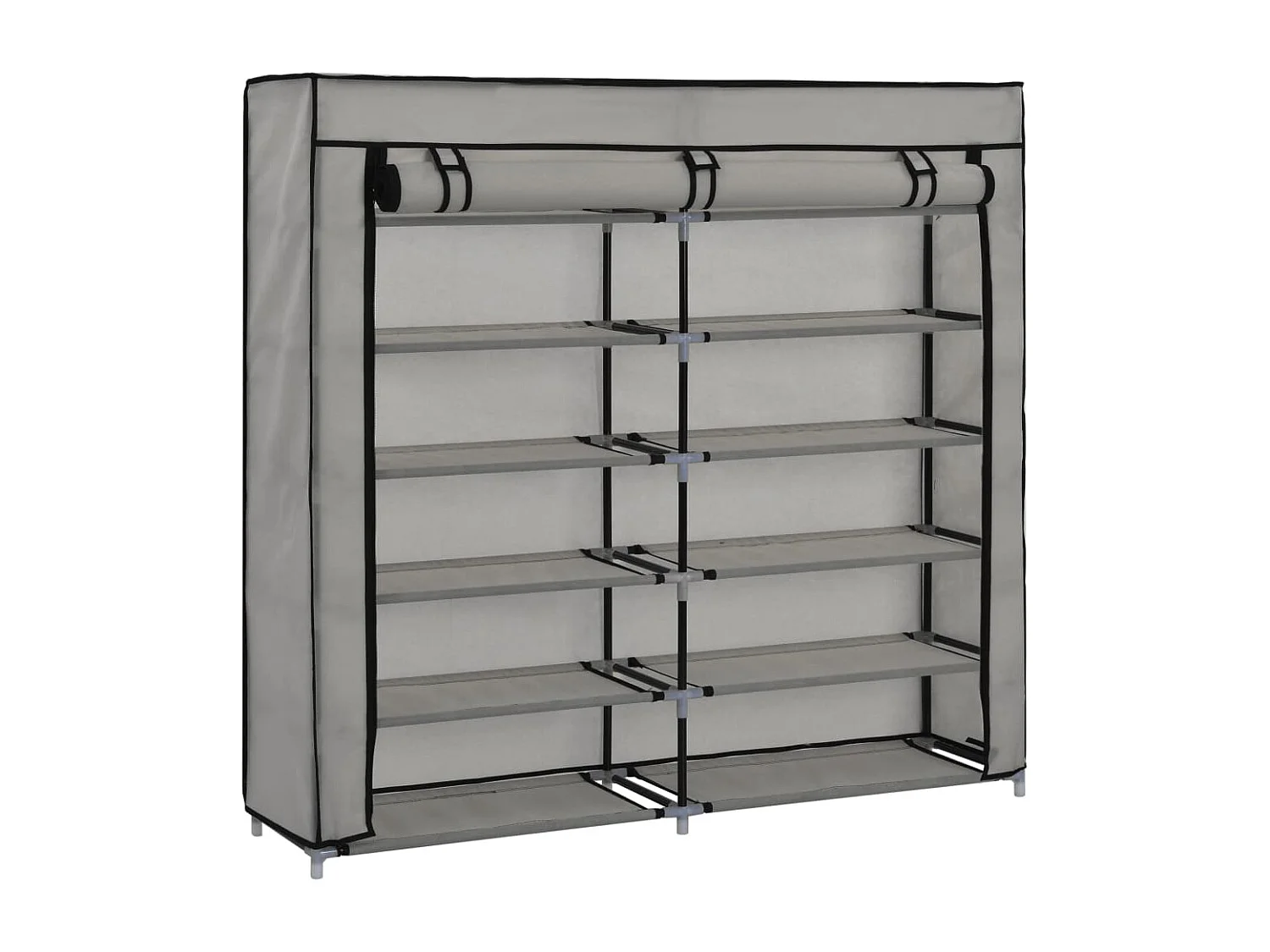 Schuhschrank Schuhregal mit Abdeckung Grau 115 x 28 x 110 cm Stoff -gkd41370