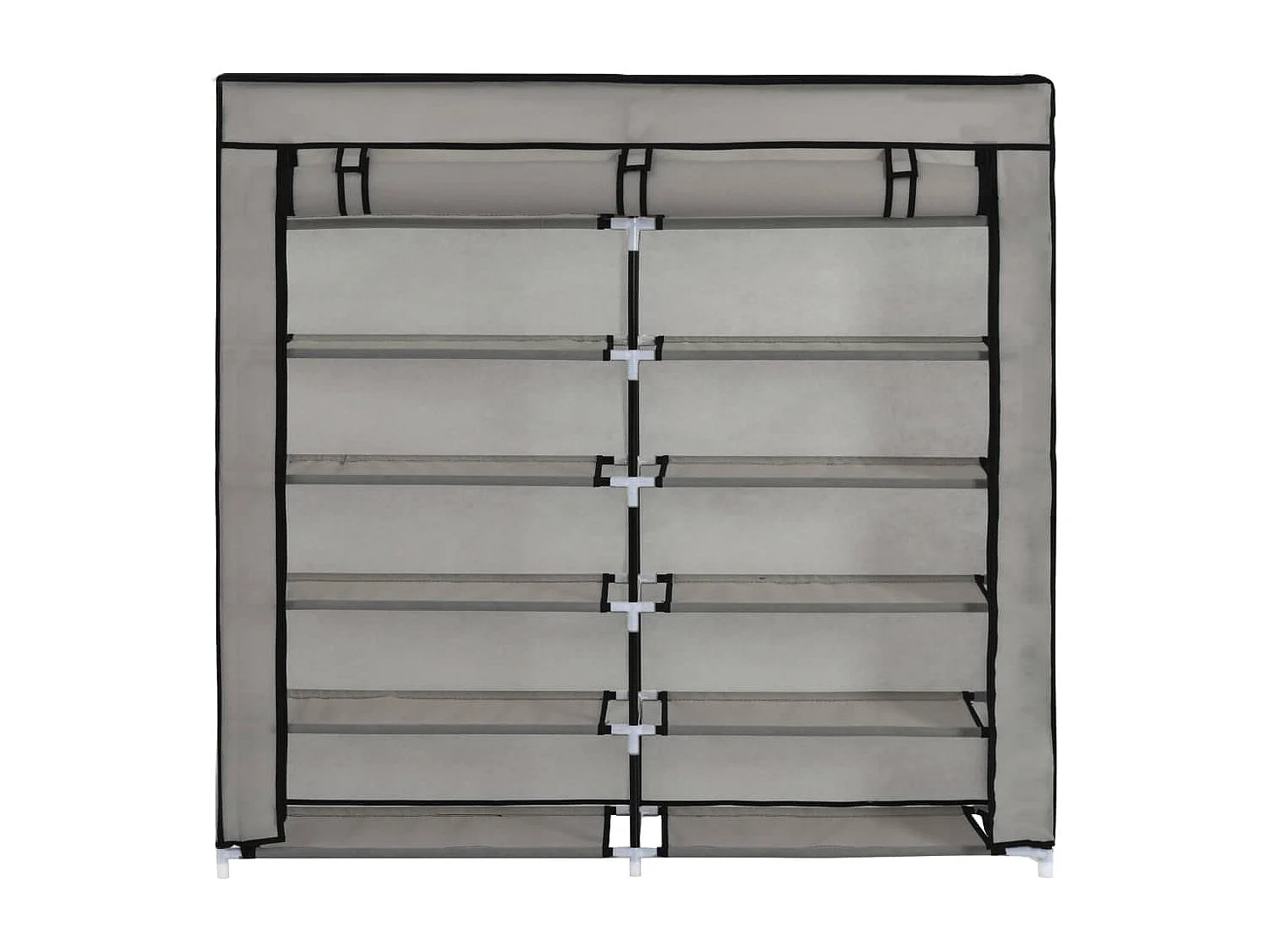 Schuhschrank Schuhregal mit Abdeckung Grau 115 x 28 x 110 cm Stoff -gkd41370