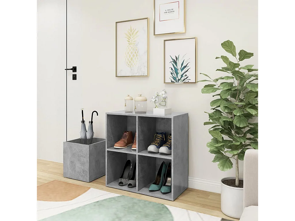 Flur-Schuhschrank Schuhregal Betongrau 105x35,5x70 cm Holzwerkstoff -gkd30449