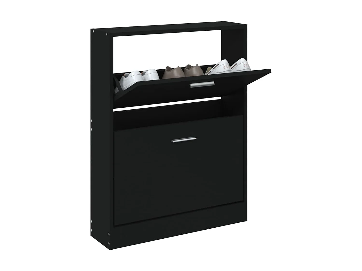 Schuhschrank Schuhregal Schwarz 59x17x81 cm Holzwerkstoff -gkd53874