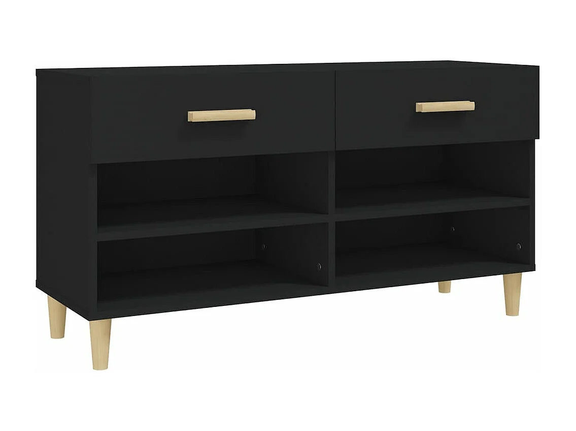 Schuhschrank Schuhregal Schwarz 102x35x55 cm Holzwerkstoff -gkd71103