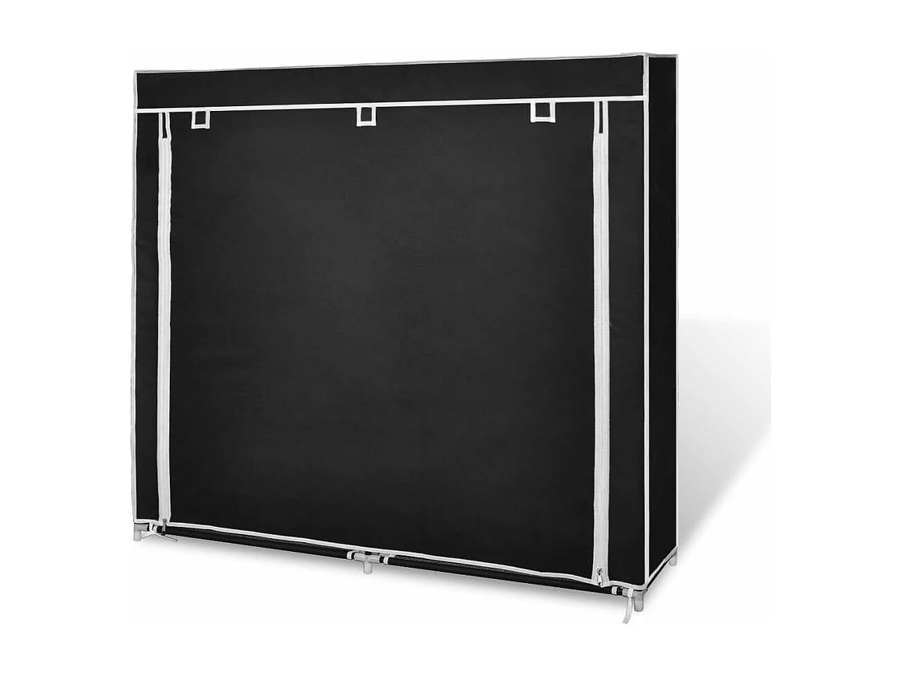 Schuhschrank Schuhregal mit Abdeckung Stoff 115 x 28 x 110 cm Schwarz -gkd36543