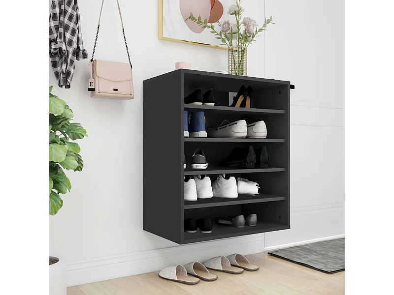 Schuhschrank Schuhregal Schwarz 60x35x70 cm Holzwerkstoff -gkd12245