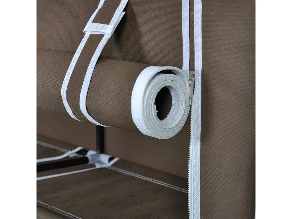 Schuhschrank Schuhregal mit Abdeckung Stoff 115 x 28 x 110 cm Braun -gkd50072