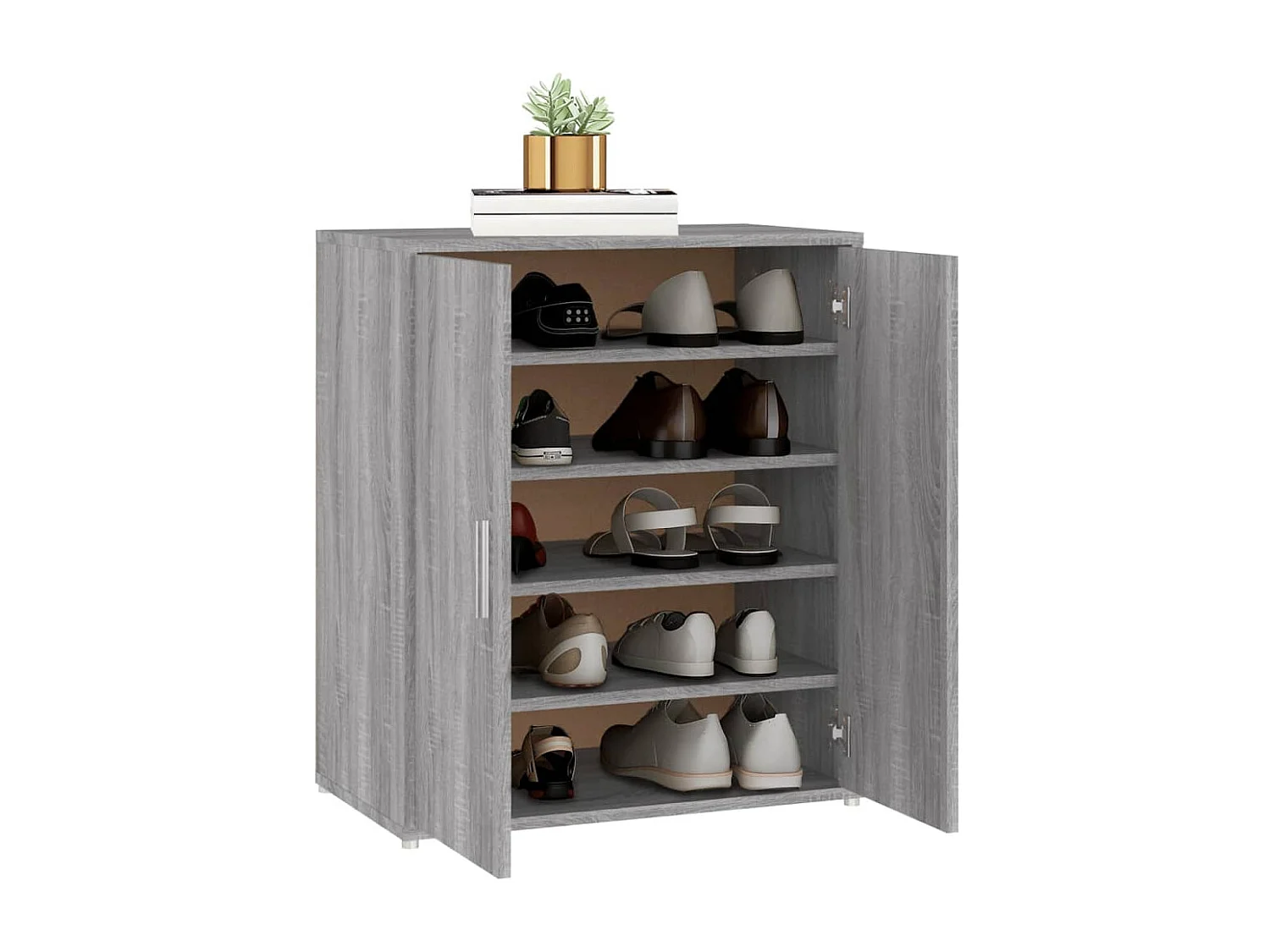 Schuhschrank Schuhregal Grau Sonoma 60x35x70 cm Holzwerkstoff -gkd59334