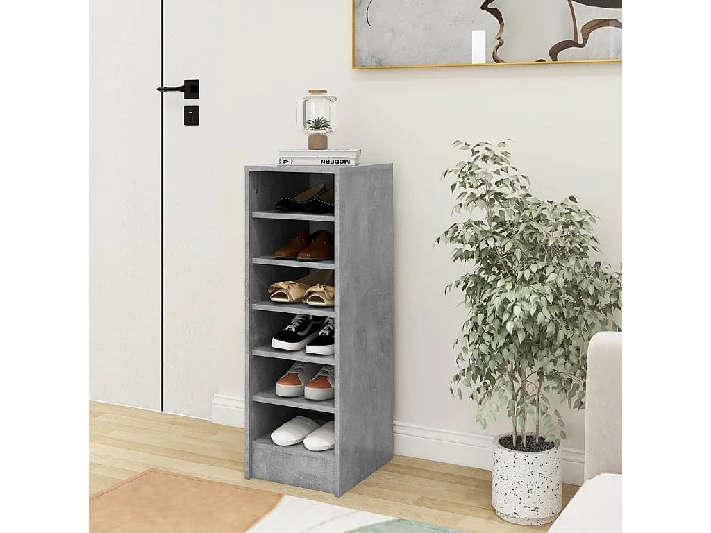 Schuhschrank Schuhregal Betongrau 31,5x35x90 cm Holzwerkstoff -gkd85152