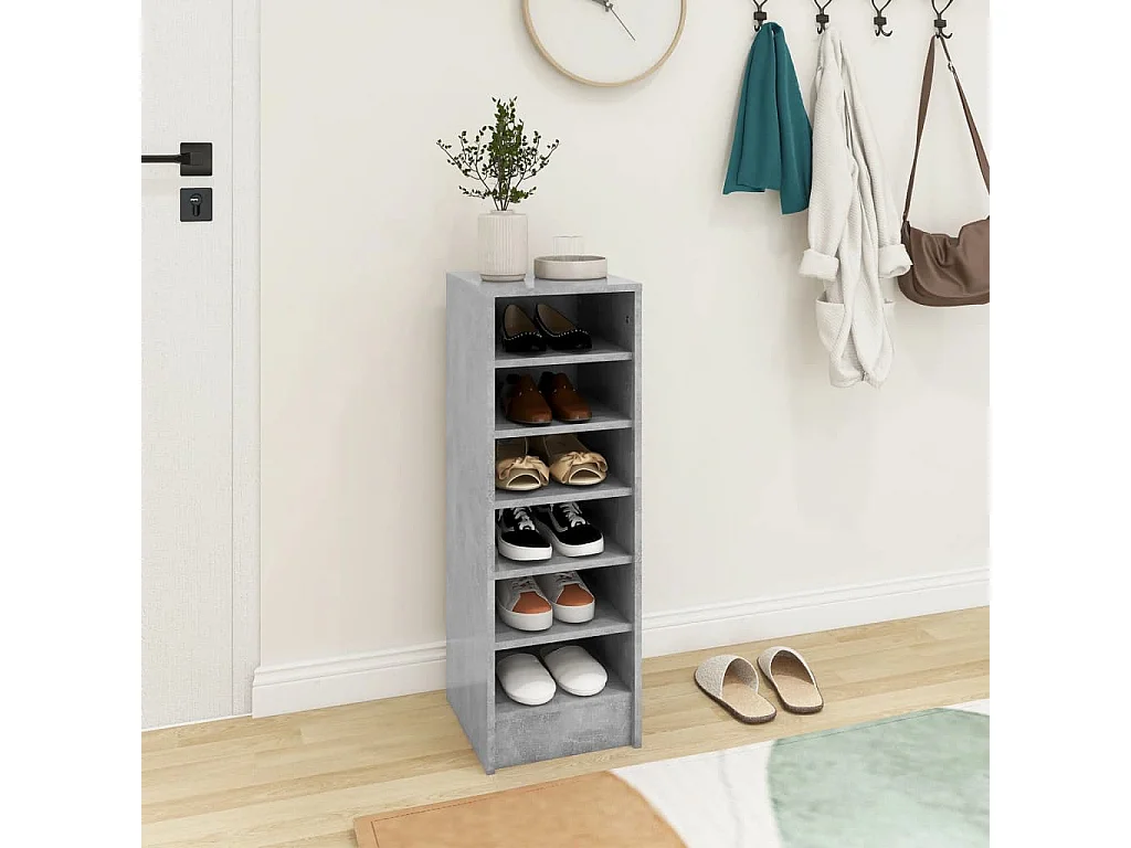 Schuhschrank Schuhregal Betongrau 31,5x35x90 cm Holzwerkstoff -gkd85152