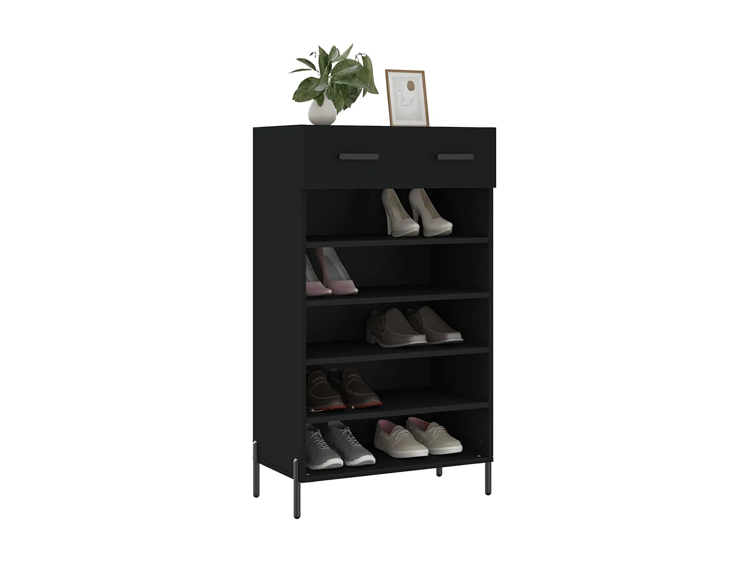 Schuhschrank Schuhregal Schwarz 60x35x105 cm Holzwerkstoff -gkd57033