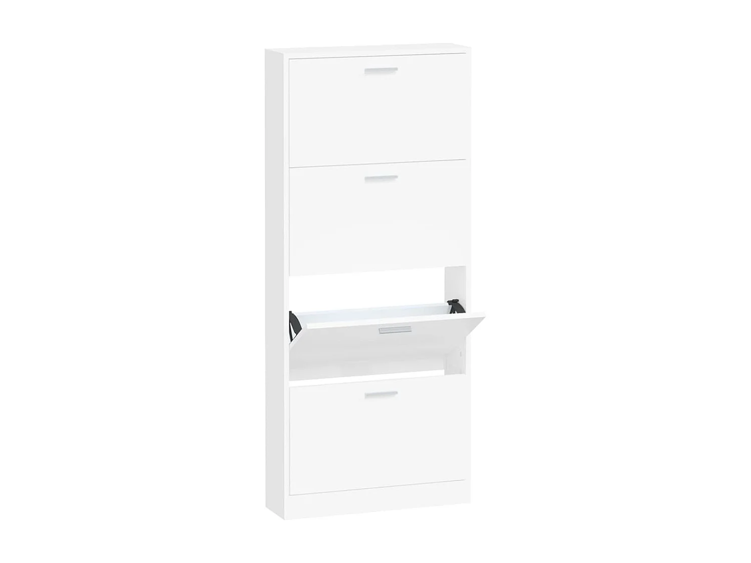 Schuhschrank Schuhregal Weiß 59x17x150 cm Holzwerkstoff -gkd23696