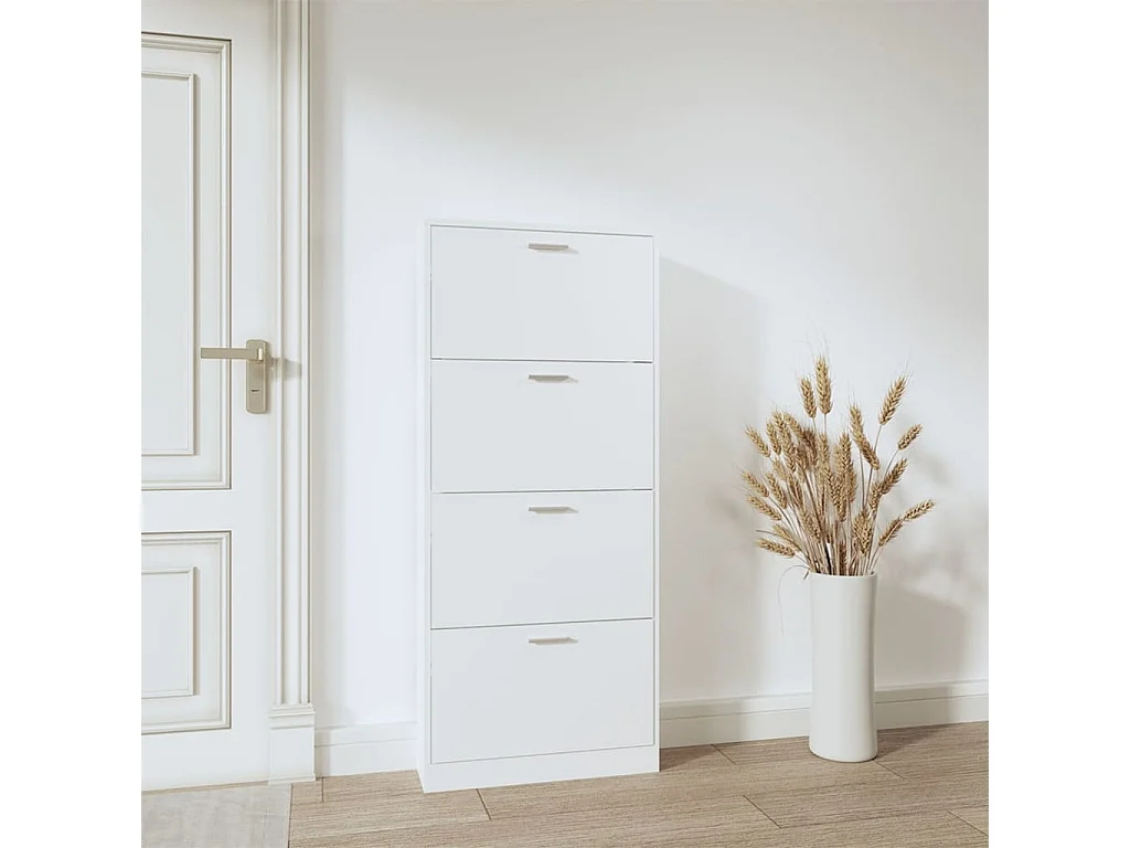 Schuhschrank Schuhregal Weiß 59x17x150 cm Holzwerkstoff -gkd23696