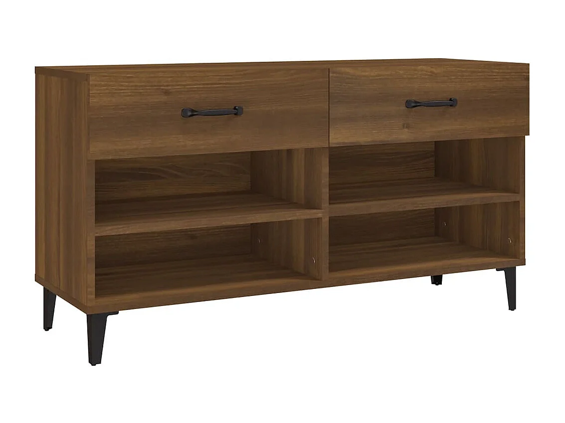 Schuhschrank Schuhregal Braun Eichen-Optik 102x35x55 cm Holzwerkstoff -gkd89193