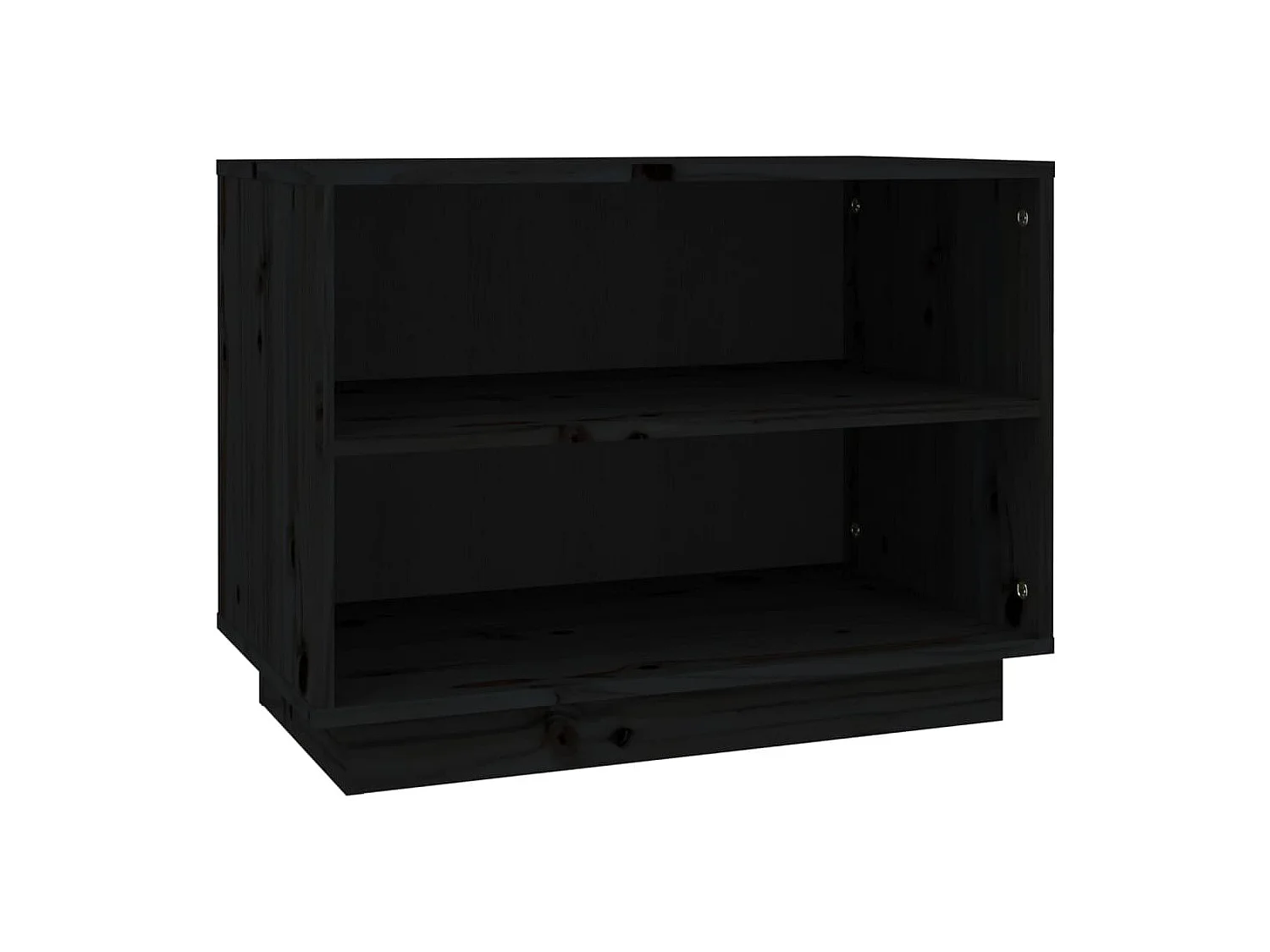 Schuhschrank Schuhregal Schwarz 60x34x45 cm Massivholz Kiefer -gkd60584