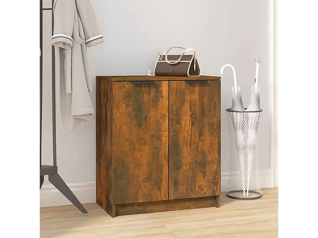 Schuhschrank Schuhregal Räuchereiche 59x35x70 cm Holzwerkstoff -gkd90533