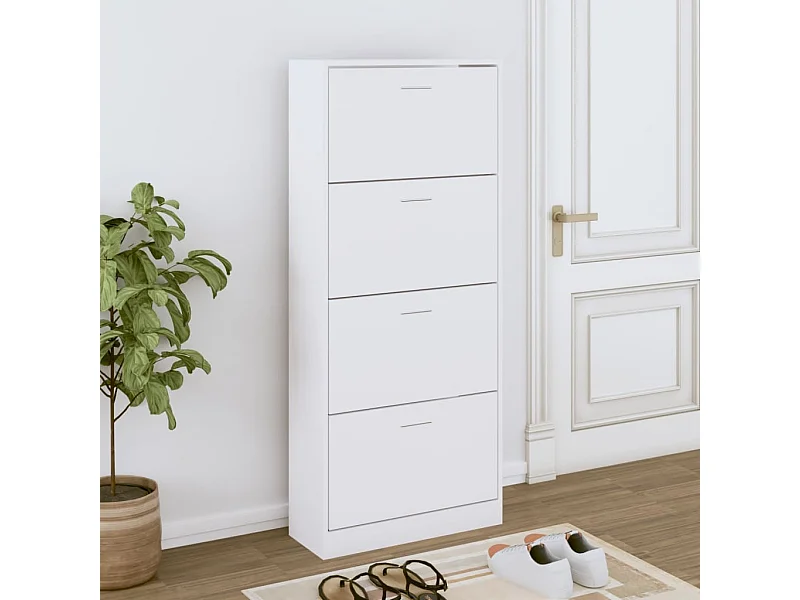 Schuhschrank Schuhregal Weiß 63x24x147 cm Holzwerkstoff -gkd50853