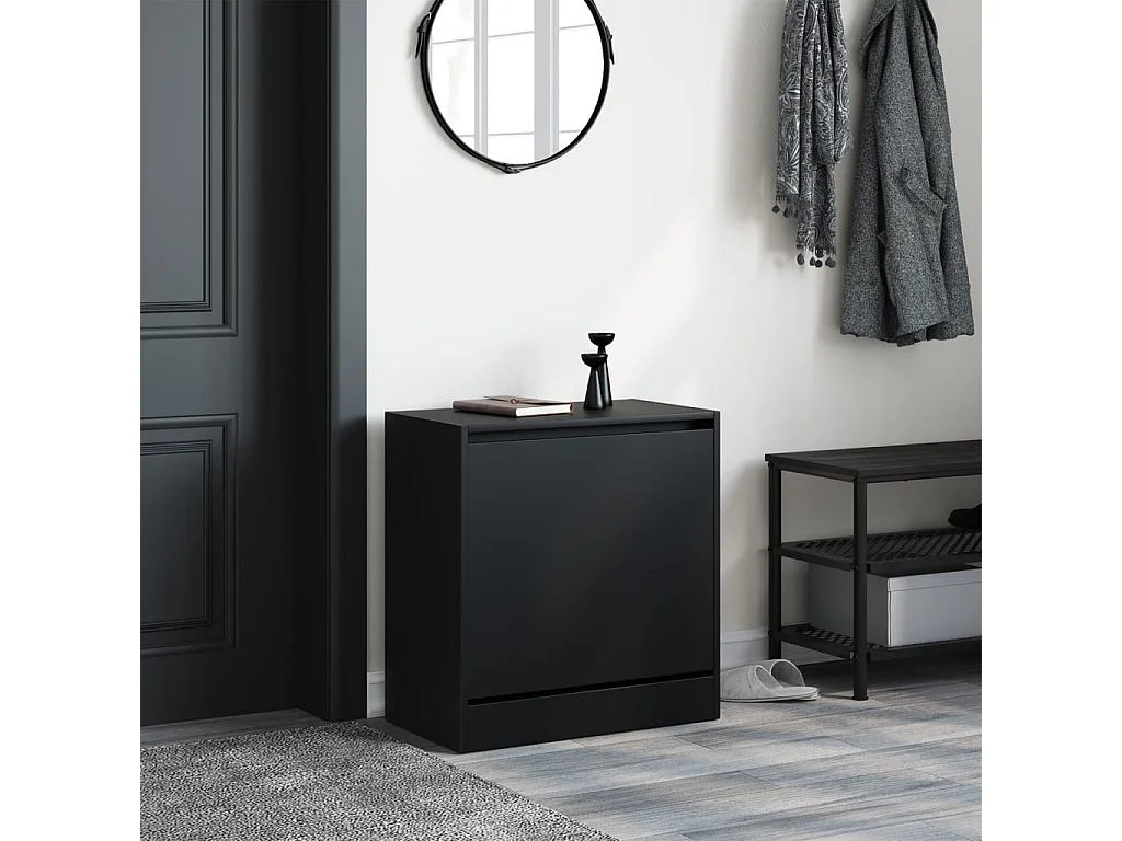 Schuhschrank Schuhregal Schwarz 60x34x63,5 cm Holzwerkstoff -gkd26484