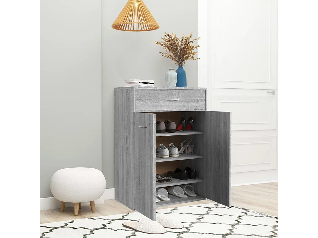 Schuhschrank Schuhregal Grau Sonoma 60x35x84 cm Holzwerkstoff -gkd50400