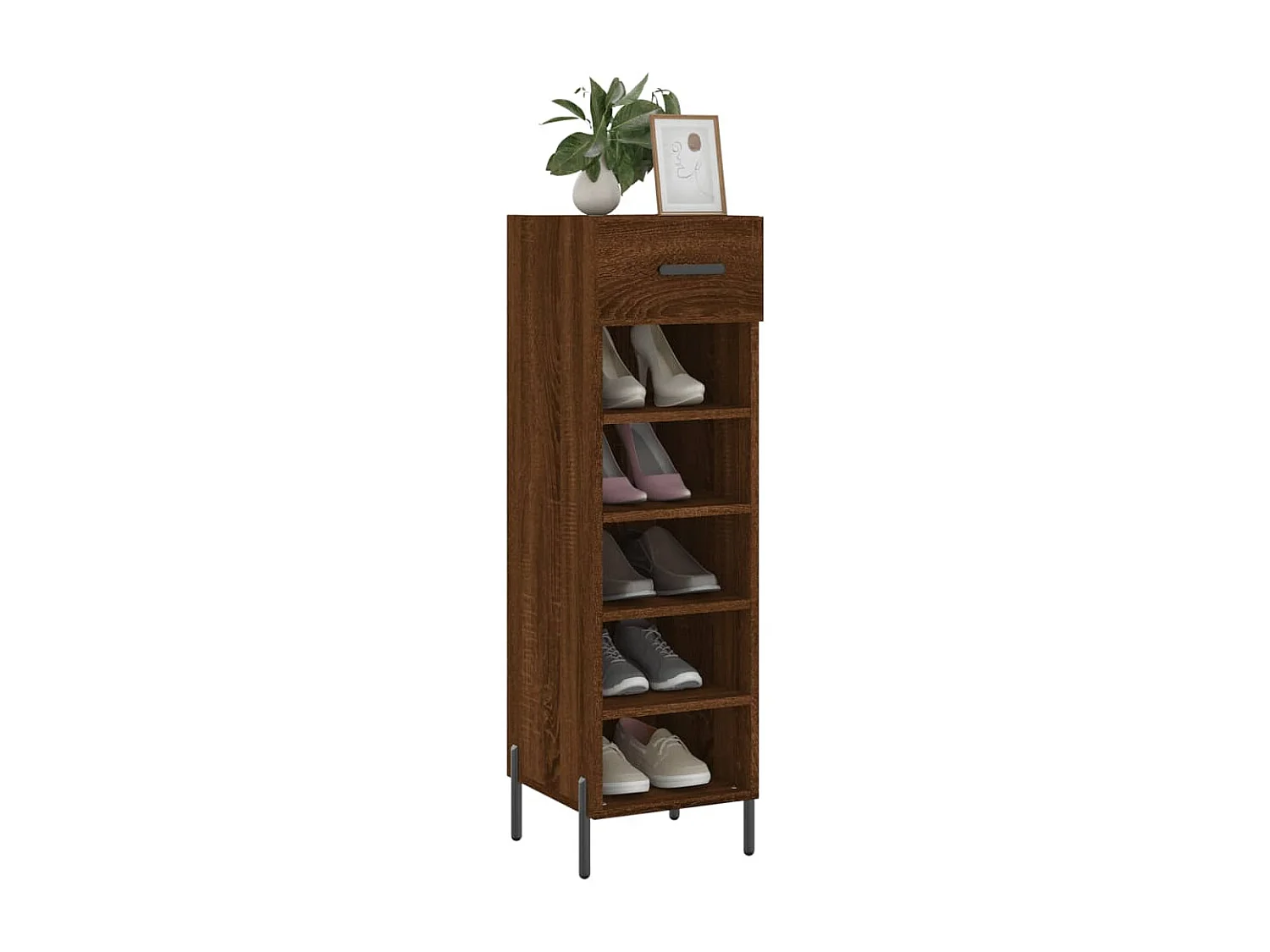 Schuhschrank Schuhregal Braun Eichen-Optik 30x35x105 cm Holzwerkstoff -gkd73274