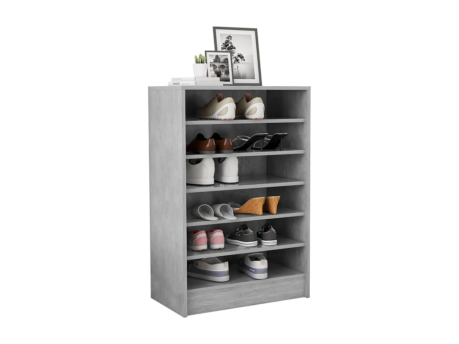 Schuhschrank Schuhregal Betongrau 60x35x92 cm Holzwerkstoff -gkd30091