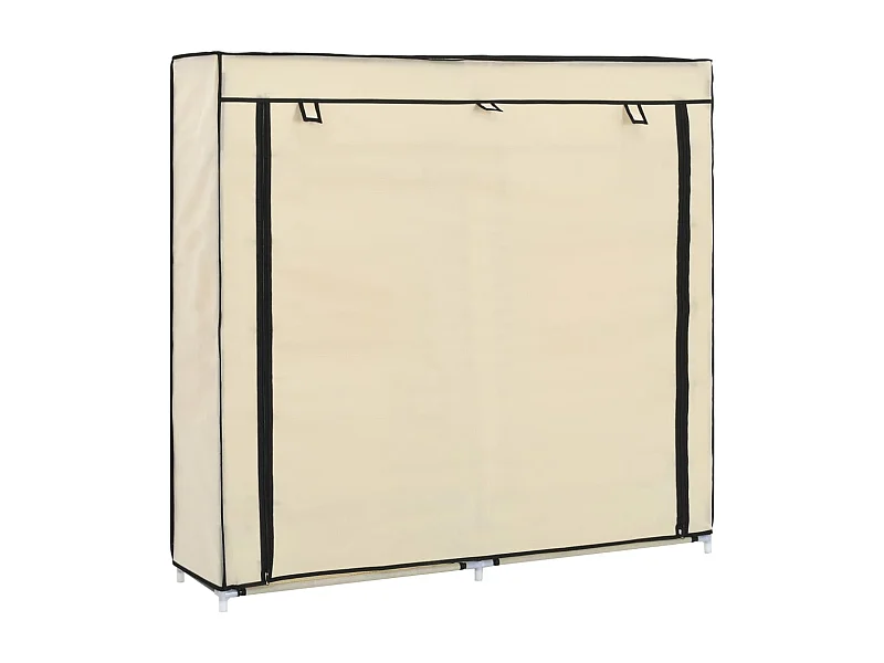 Schuhschrank Schuhregal mit Abdeckung Cremeweiß 115 x 28 x 110 cm Stoff -gkd70442
