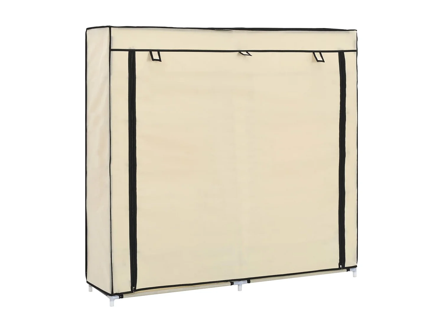 Schuhschrank Schuhregal mit Abdeckung Cremeweiß 115 x 28 x 110 cm Stoff -gkd70442