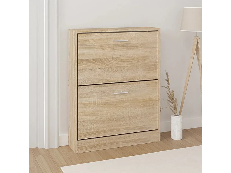 Schuhschrank Schuhregal Eichen-Optik 59x17x81 cm Holzwerkstoff -gkd91369